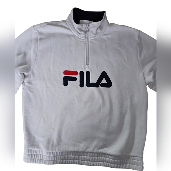 Fila Tops - Fila Logo White Sweatshirt Size L